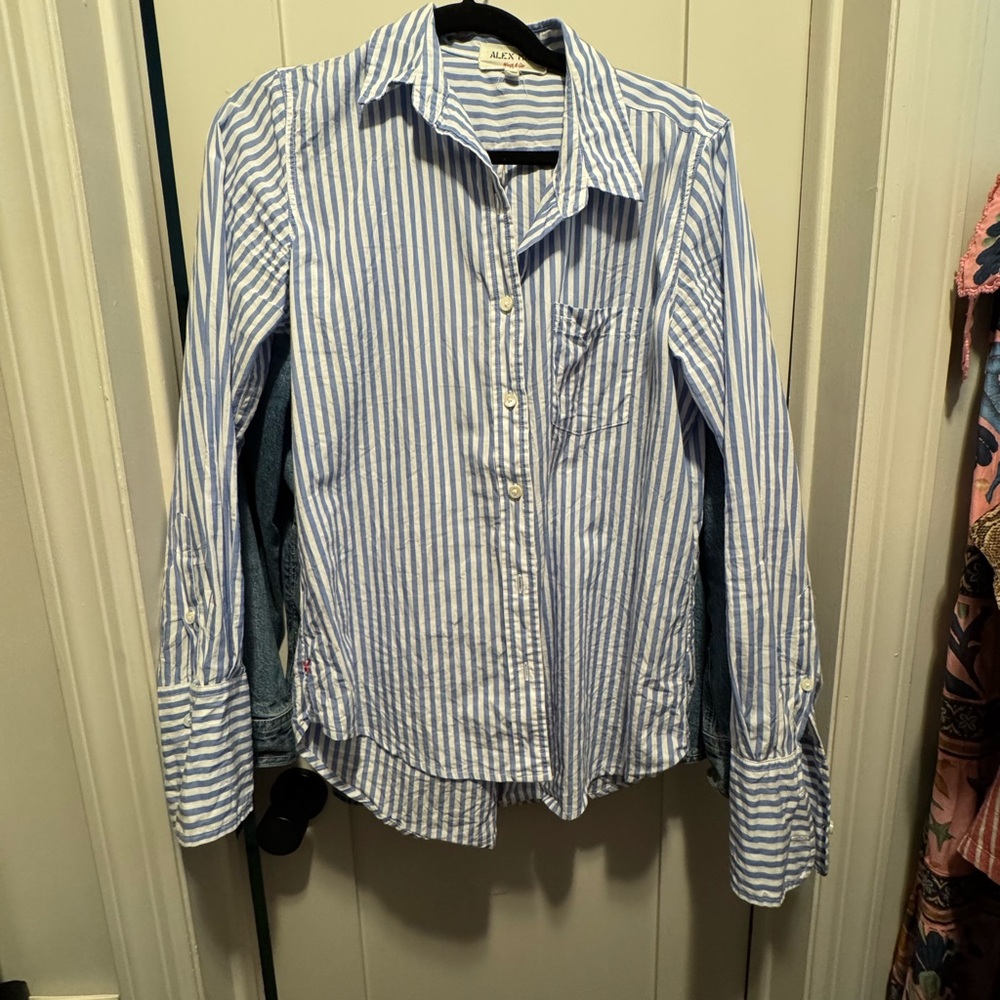 Alex Mill Blue and White Striped button down